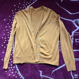 Mustard Yellow Cardigan Sweater Button